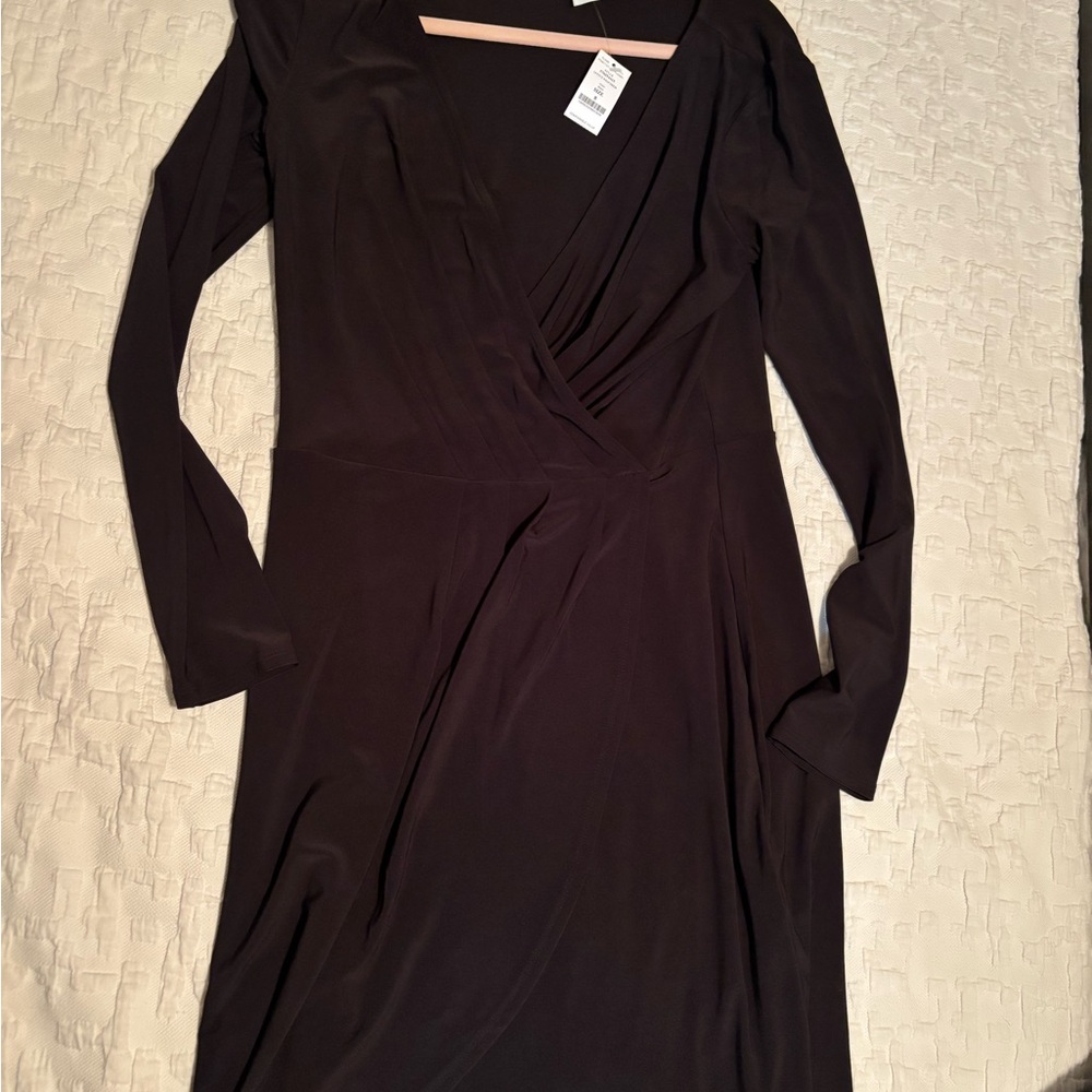 White House Black Market Black Sheath Wrap Dress V-Neck
